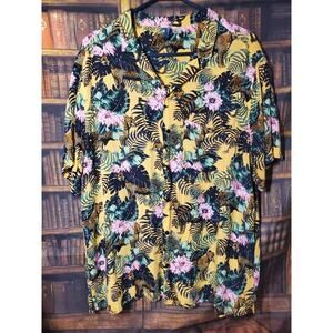 H&M Lepord Floral Shirt Mens XL